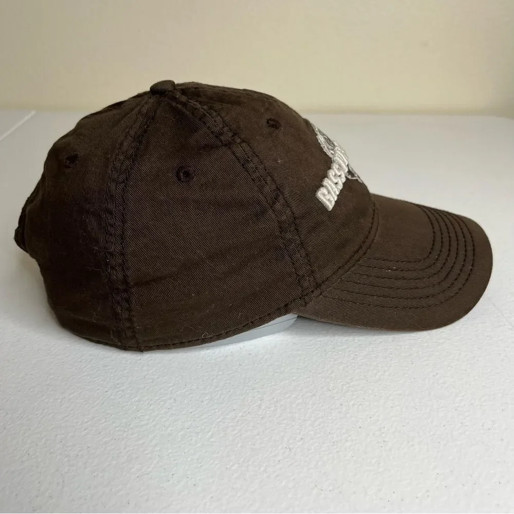Bass Pro Shops Brown Embroidered Snapback 6 Panel Low Profile Ball Cap Hat OSFA
